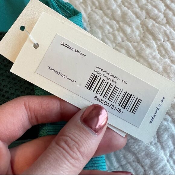 ✨ Outdoor Voices Doing Things Bra Succulent Jasper Green XXS NWT - Picture 7 of 10